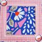 Preview: Dekostoff Canvas abstrakte Blüten weiß blau rosa